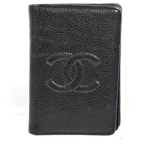 Auth Chanel Leather Cc Logo Card Case #259259C26B